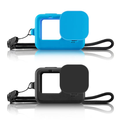 PULUZ pour GoPro HERO12 Black /11 Black /10 Black /9 Black Housse de protection en silicone avec dragonne et cache-objectif, pour GoPro HERO9 Black
