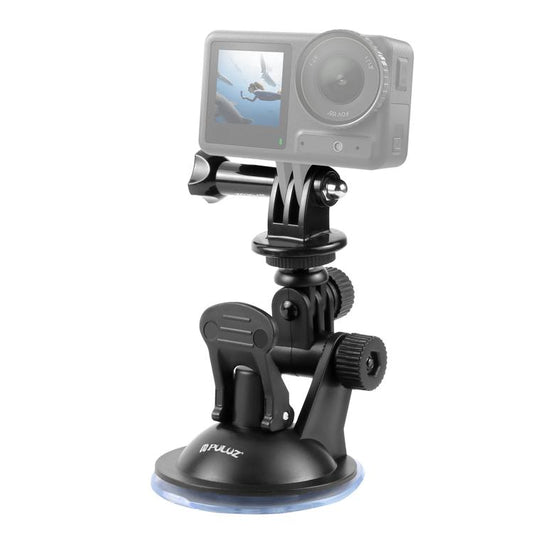 Support à ventouse de voiture PULUZ avec vis et adaptateur de fixation trépied et sac de rangement pour GoPro, Insta360, DJI et autres caméras d'action, support à ventouse