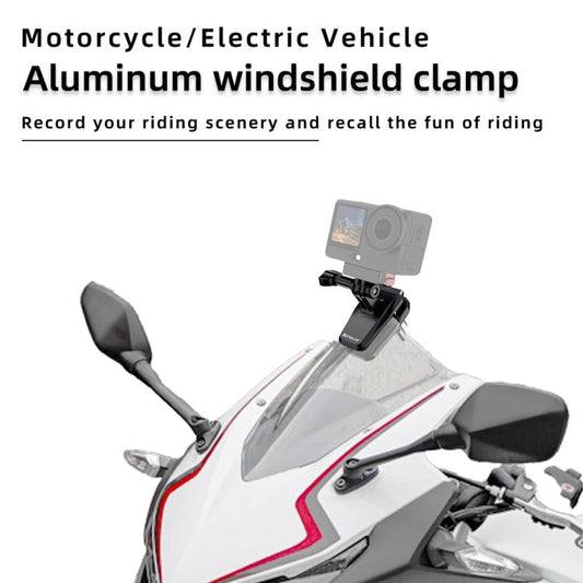 Support de caméra PULUZ pour pare-brise de moto, fixation par clip de pare-brise II