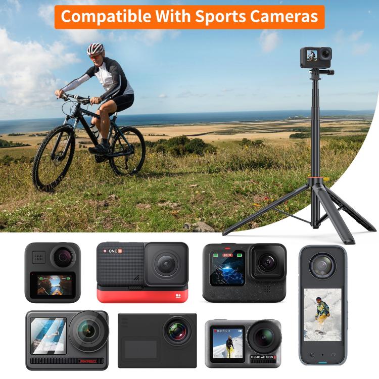 PULUZ 1.3m Action Camera Selfie Stick Tripod Vlog Live Streaming Holder