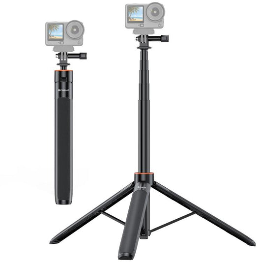 PULUZ Trépied Perche Selfie 1,3m pour Caméra d'Action Vlog Streaming en Direct, Trépied 1,4m pour Caméra d'Action