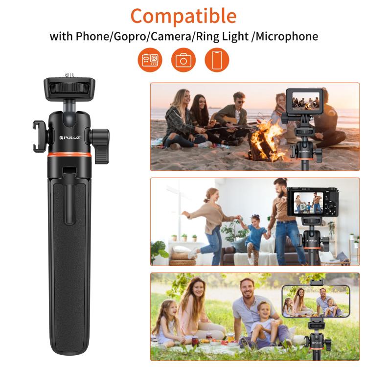 PULUZ Mini Phone Camera Extension Tripod Stand 360 Degree Ball Head Cold Shoe Selfie Stick, Phone Camera Tripod