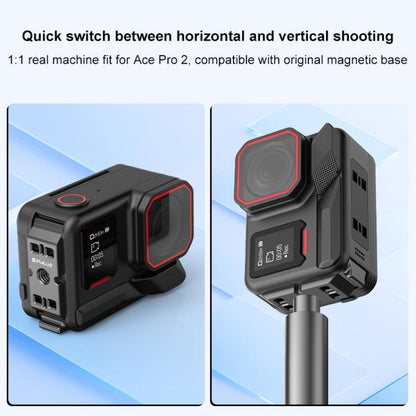 PULUZ ACE / AC Cache latéral d'interface de batterie en alliage d'aluminium pour Insta360 Ace Pro 2, pour port Insta360 Ace Pro 2 ACE/AC
