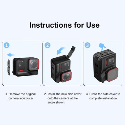 PULUZ ACE / AC Cache latéral d'interface de batterie en alliage d'aluminium pour Insta360 Ace Pro 2, pour port Insta360 Ace Pro 2 ACE/AC