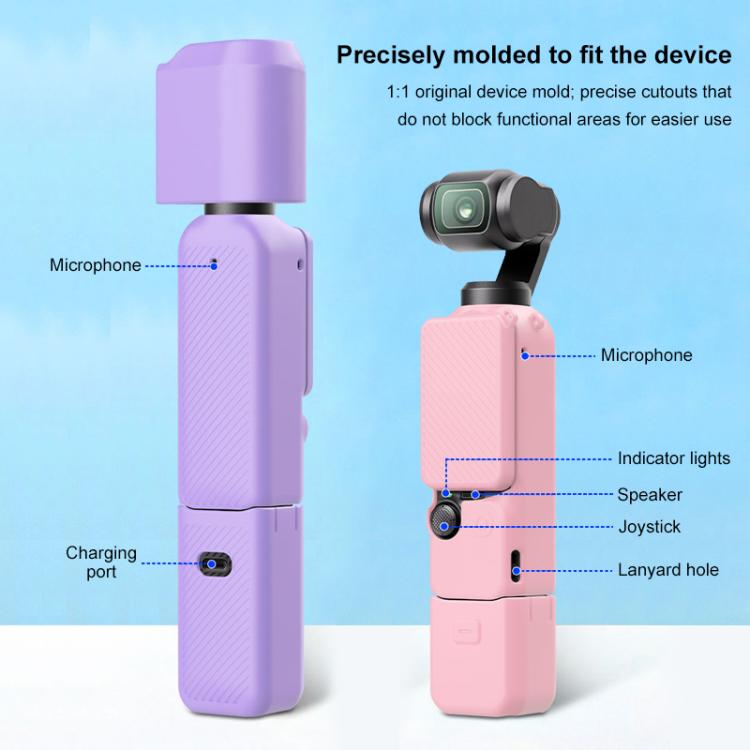 Pour DJI OSMO Pocket 3 PULUZ 6 en 1 Cache en silicone TPU pour objectif, poignée et écran