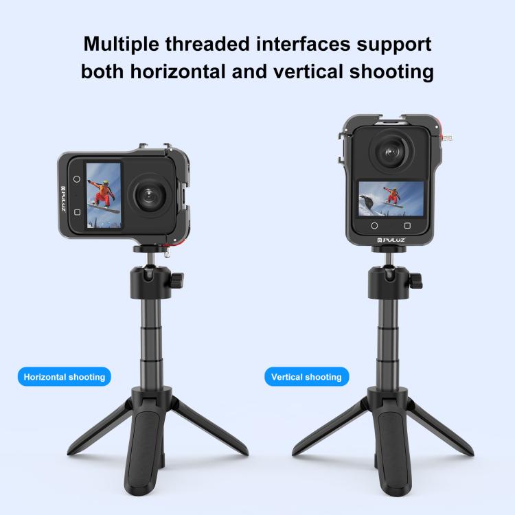Pour cadre d'expansion de cage de protection en alliage d'aluminium PULUZ pour DJI Osmo 360 avec cache d'objectif, cage de protection