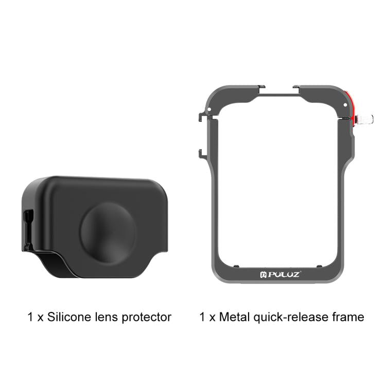 Pour cadre d'expansion de cage de protection en alliage d'aluminium PULUZ pour DJI Osmo 360 avec cache d'objectif, cage de protection