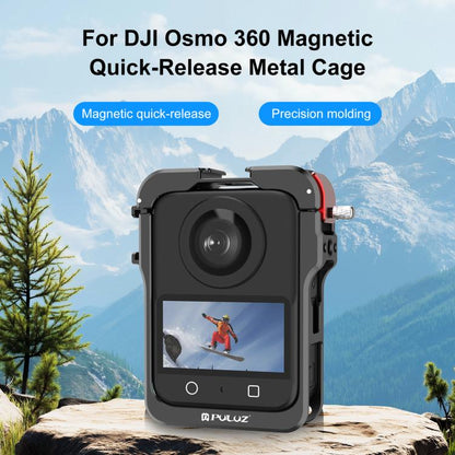 Pour cadre d'expansion de cage de protection en alliage d'aluminium PULUZ pour DJI Osmo 360 avec cache d'objectif, cage de protection