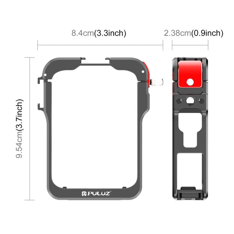 Pour cadre d'expansion de cage de protection en alliage d'aluminium PULUZ pour DJI Osmo 360 avec cache d'objectif, cage de protection