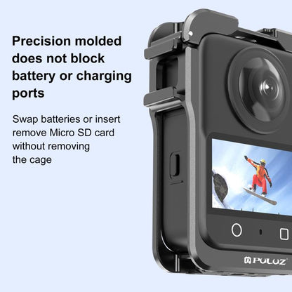 Pour cadre d'expansion de cage de protection en alliage d'aluminium PULUZ pour DJI Osmo 360 avec cache d'objectif, cage de protection