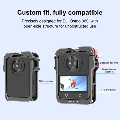 For DJI Osmo 360 PULUZ Aluminum Alloy Protective Cage Expansion Frame with Lens Cover, Protective Cage