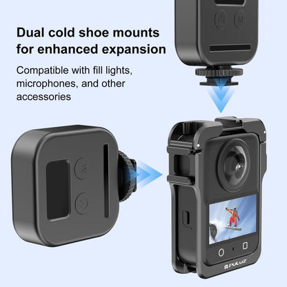 Pour cadre d'expansion de cage de protection en alliage d'aluminium PULUZ pour DJI Osmo 360 avec cache d'objectif, cage de protection