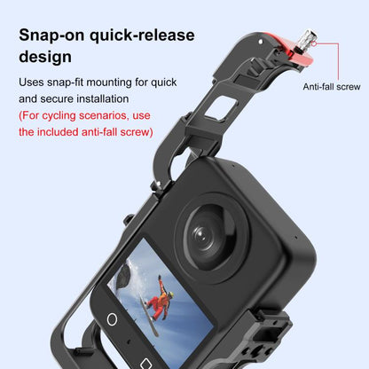 Pour cadre d'expansion de cage de protection en alliage d'aluminium PULUZ pour DJI Osmo 360 avec cache d'objectif, cage de protection