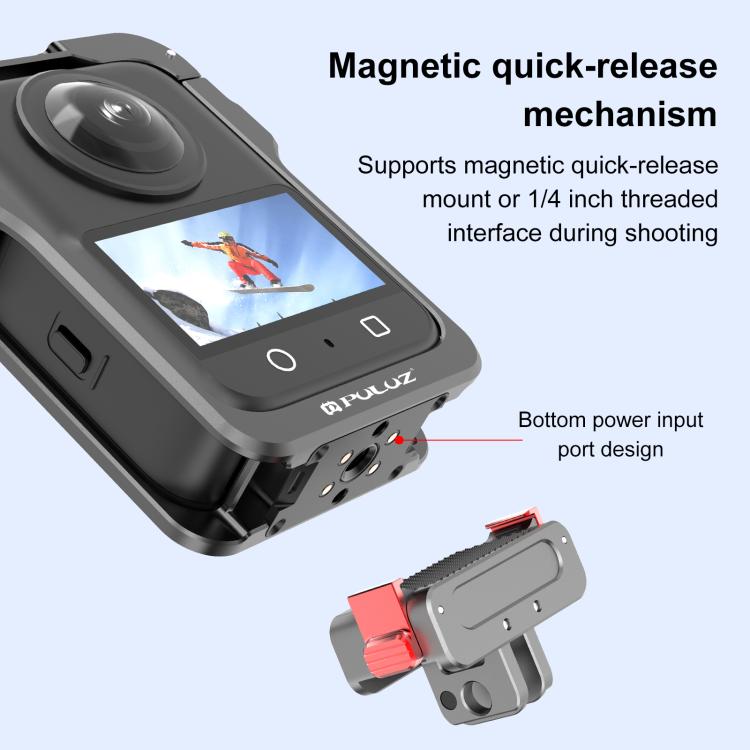 For DJI Osmo 360 PULUZ Aluminum Alloy Protective Cage Expansion Frame with Lens Cover, Protective Cage