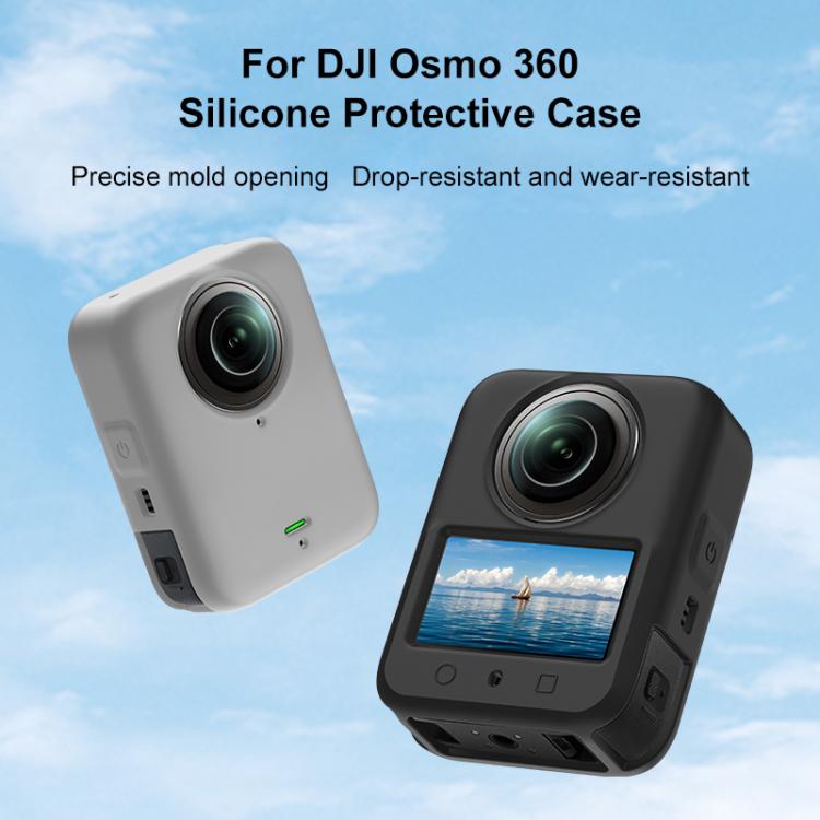 For DJI Osmo 360 PULUZ Silicone Body Protective Cover with Lens Cover, Body Cover with Lens Cover (Black), Body Cover with Lens Cover (Grey)
