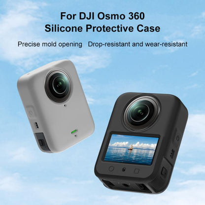 For DJI Osmo 360 PULUZ Silicone Body Protective Cover with Lens Cover, Body Cover with Lens Cover (Black), Body Cover with Lens Cover (Grey)