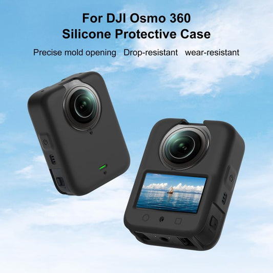 For DJI Osmo 360 PULUZ Silicone Body Protective Cover with Lens Cover, Body Cover with Lens Cover (Black), Body Cover with Lens Cover (Grey)