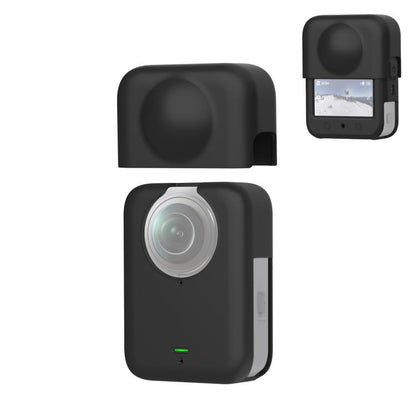 Pour DJI Osmo 360 PULUZ Housse de protection en silicone pour corps avec cache-objectif, Housse pour corps avec cache-objectif (Noir), Housse pour corps avec cache-objectif (Gris)