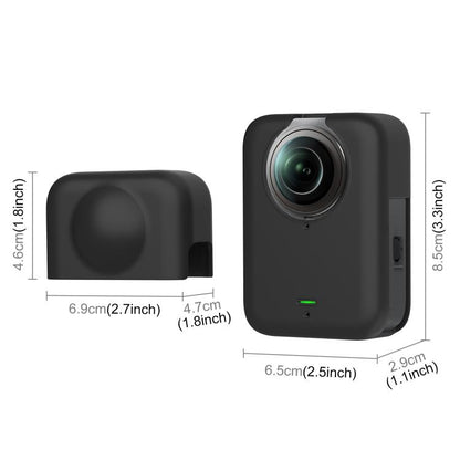 Pour DJI Osmo 360 PULUZ Housse de protection en silicone pour corps avec cache-objectif, Housse pour corps avec cache-objectif (Noir), Housse pour corps avec cache-objectif (Gris)