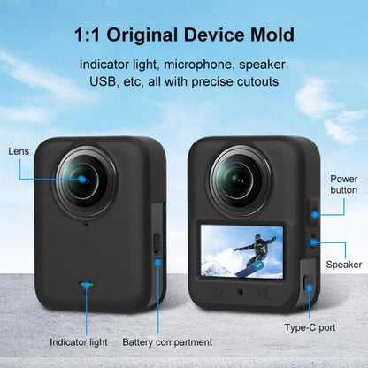 For DJI Osmo 360 PULUZ Silicone Body Protective Cover with Lens Cover, Body Cover with Lens Cover (Black), Body Cover with Lens Cover (Grey)