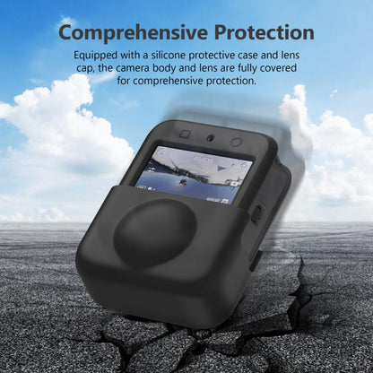 Pour DJI Osmo 360 PULUZ Housse de protection en silicone pour corps avec cache-objectif, Housse pour corps avec cache-objectif (Noir), Housse pour corps avec cache-objectif (Gris)