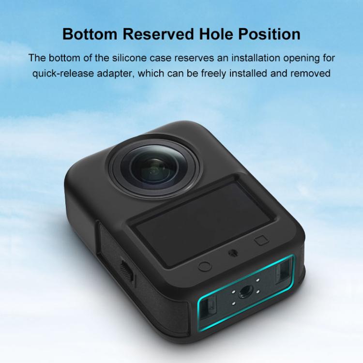 For DJI Osmo 360 PULUZ Silicone Body Protective Cover with Lens Cover, Body Cover with Lens Cover (Black), Body Cover with Lens Cover (Grey)