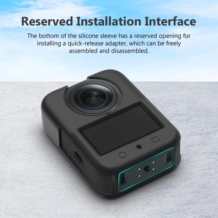 Pour DJI Osmo 360 PULUZ Housse de protection en silicone pour corps avec cache-objectif, Housse pour corps avec cache-objectif (Noir), Housse pour corps avec cache-objectif (Gris)