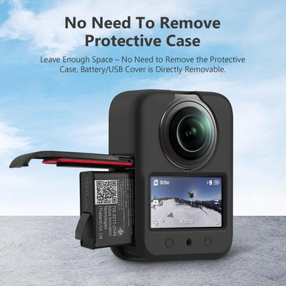 Pour DJI Osmo 360 PULUZ Housse de protection en silicone pour corps avec cache-objectif, Housse pour corps avec cache-objectif (Noir), Housse pour corps avec cache-objectif (Gris)
