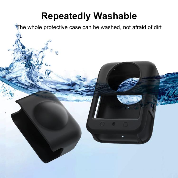 For DJI Osmo 360 PULUZ Silicone Body Protective Cover with Lens Cover, Body Cover with Lens Cover (Black), Body Cover with Lens Cover (Grey)