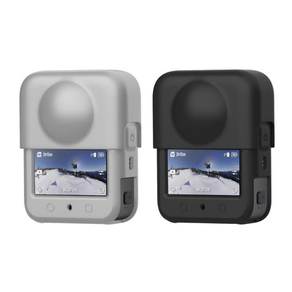 Pour DJI Osmo 360 PULUZ Housse de protection en silicone pour corps avec cache-objectif, Housse pour corps avec cache-objectif (Noir), Housse pour corps avec cache-objectif (Gris)