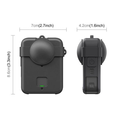 For DJI Osmo 360 PULUZ Silicone Protective Cover with Lens Cover & Lanyard, Cover with Lens Cover & Lanyard