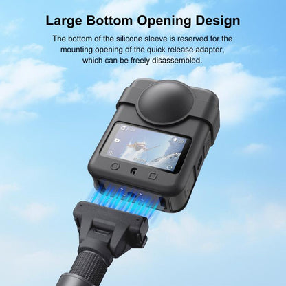 For DJI Osmo 360 PULUZ Silicone Protective Cover with Lens Cover & Lanyard, Cover with Lens Cover & Lanyard