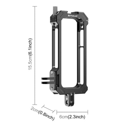 Pour Insta360 X3 PULUZ Cage de Protection en Métal Rig Boîtier Cadre avec Base à Griffe Froide Extensible et Adaptateur Trépied, Cage en Métal Stock US, Pour Insta360 X3