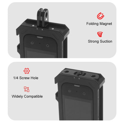 Pour Insta360 X3 PULUZ Cage de Protection en Métal Rig Boîtier Cadre avec Base à Griffe Froide Extensible et Adaptateur Trépied, Cage en Métal Stock US, Pour Insta360 X3