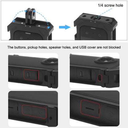 Pour Insta360 X3 PULUZ Cage de Protection en Métal Rig Boîtier Cadre avec Base à Griffe Froide Extensible et Adaptateur Trépied, Cage en Métal Stock US, Pour Insta360 X3