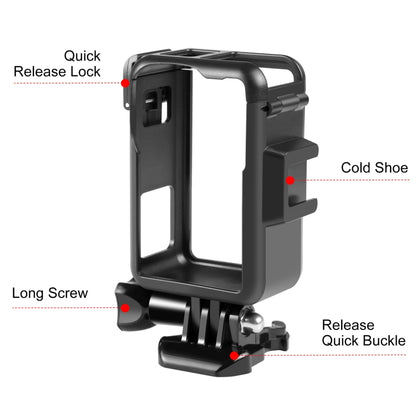 For DJI Osmo Action 4 / 3 PULUZ Vertical Plastic Protective Frame Cage with Cold Shoes, For DJI Osmo Action 5 Pro / 4 / 3 Vertical Cage