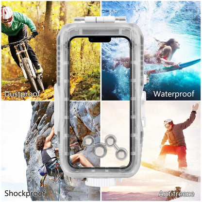 PULUZ Étui de plongée étanche 40m/130ft pour iPhone 16 / 15 / 15 Pro / 14 / 14 Pro / 13 / 13 Pro / 12 / 12 Pro, avec valve unidirectionnelle, pour la prise de photos et vidéos sous-marines, pour iPhone 16 / 15 / 15 Pro