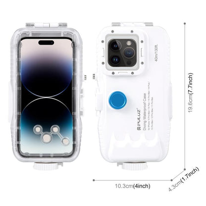 PULUZ 40m/130ft Waterproof Diving Case for 15 Pro Max / 15 Plus / iPhone 14 Plus / 14 Pro Max / 13 Pro Max / 12 Pro Max / 11 Pro Max, with One-way Valve Photo Video Taking Underwater Housing Cover, For iPhone 15 Pro Max / 15 Plus / 14 Plus             ...