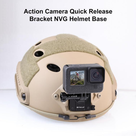 Support de casque NVG à dégagement rapide en aluminium PULUZ pour GoPro et autres caméras d'action, support de casque NVG