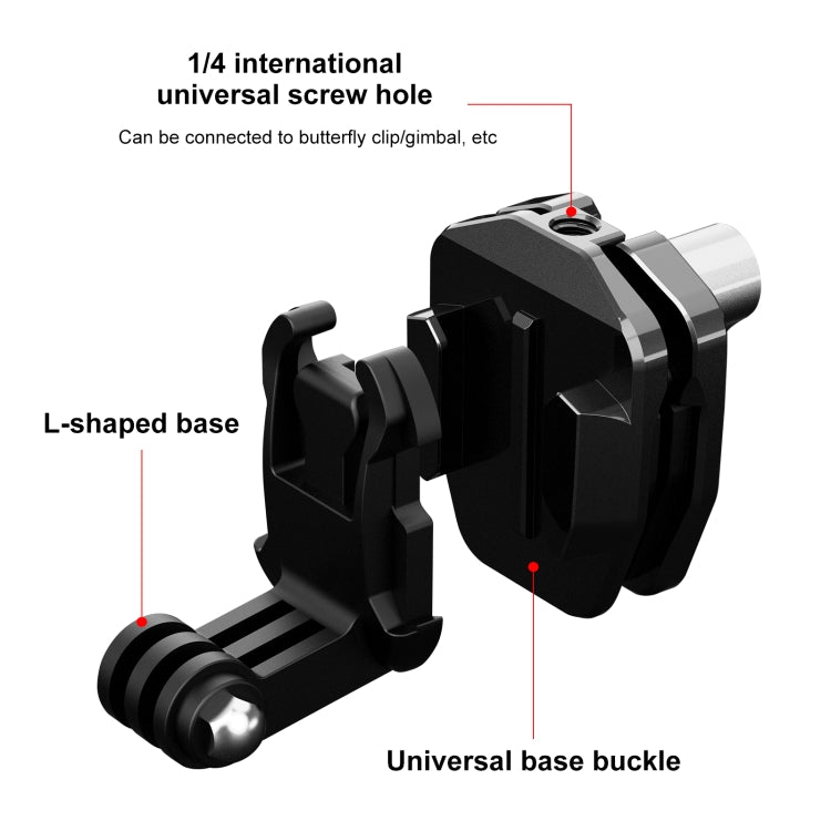 PULUZ Motorcycle Windshield Action Camera Mount Clip for GoPro Hero12 Black / DJI Osmo Action 4 / Insta360 X4 / Ace Pro and Other Action Cameras
