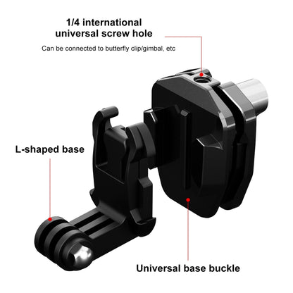 PULUZ Motorcycle Windshield Action Camera Mount Clip for GoPro Hero12 Black / DJI Osmo Action 4 / Insta360 X4 / Ace Pro and Other Action Cameras