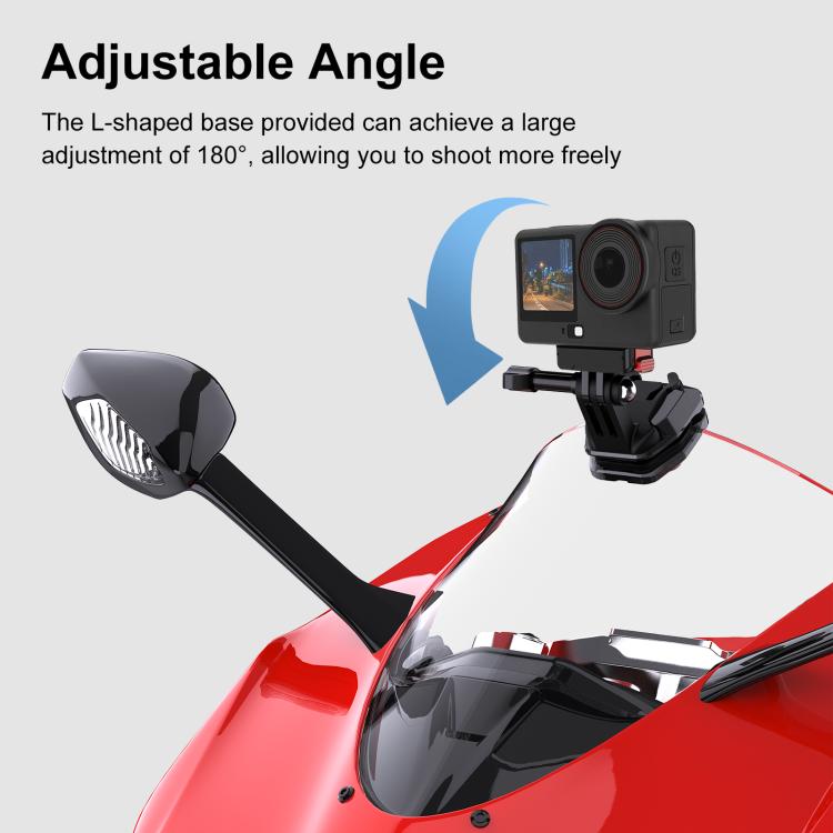 PULUZ Support de Caméra d'Action pour Pare-Brise de Moto pour GoPro Hero12 Black / DJI Osmo Action 4 / Insta360 X4 / Ace Pro et Autres Caméras d'Action, Clip de Pare-Brise I