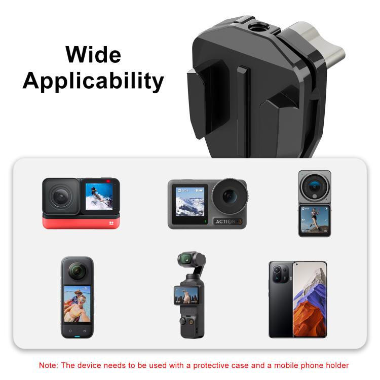 PULUZ Support de Caméra d'Action pour Pare-Brise de Moto pour GoPro Hero12 Black / DJI Osmo Action 4 / Insta360 X4 / Ace Pro et Autres Caméras d'Action, Clip de Pare-Brise I