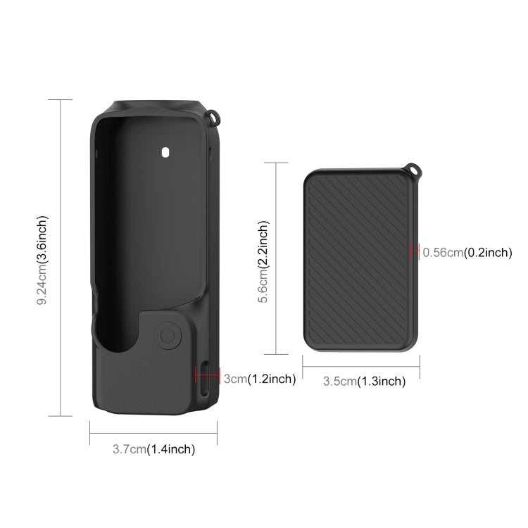 For DJI OSMO Pocket 3 PULUZ  2 in 1 Silicone Cover Case Set with Strap, Silicone Cover(Black)