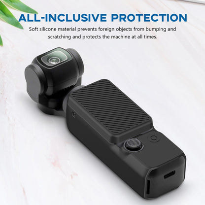 For DJI OSMO Pocket 3 PULUZ  2 in 1 Silicone Cover Case Set with Strap, Silicone Cover(Black), Silicone Cover(Grey)