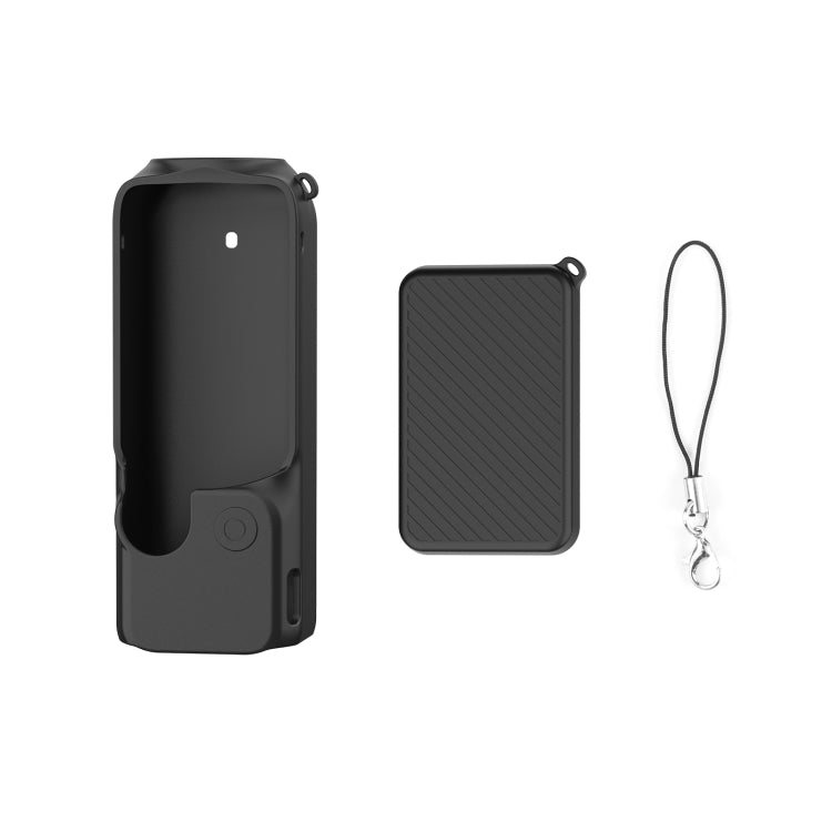 For DJI OSMO Pocket 3 PULUZ  2 in 1 Silicone Cover Case Set with Strap, Silicone Cover(Black), Silicone Cover(Grey)