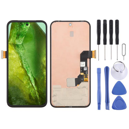 For Google Pixel 8A GKV4X G6GPR G8HHN Original LCD Screen Digitizer Full Assembly with Frame, Including Fingerprint Flex Cable