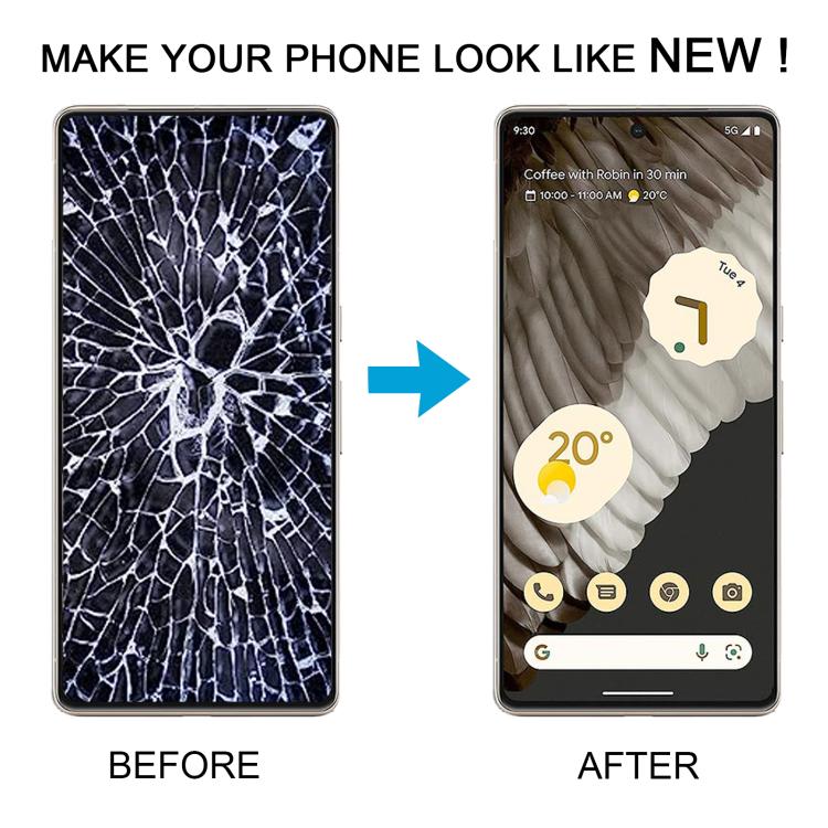 For Google Pixel 7 Pro GP4BC GE2AE Original LCD Screen Digitizer Full Assembly with Frame, Including Fingerprint Flex Cable