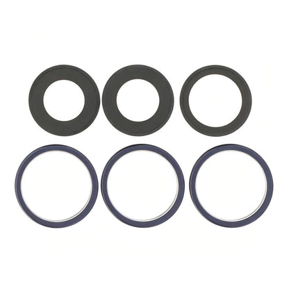 Pour iPhone 17 Pro Max / 17 Pro, lentille de caméra arrière en verre avec ensemble d'anneaux métalliques, pour iPhone 17 Pro / 17 Pro Max