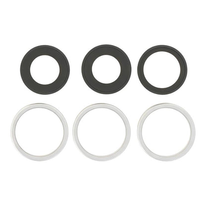Pour iPhone 17 Pro Max / 17 Pro, lentille de caméra arrière en verre avec ensemble d'anneaux métalliques, pour iPhone 17 Pro / 17 Pro Max